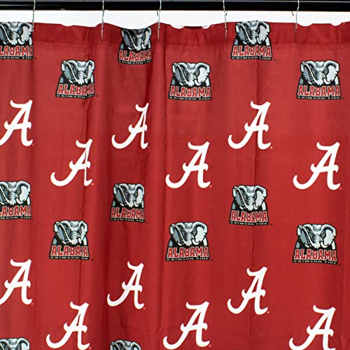 Image of College Covers Everything Comfy Alabama Tide Bright and Colorful Shower Curtain Cover 70 inch x 72 inch