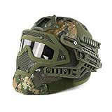 PJ Fast Taktischer Helm Airsoft Paintball Schutzhelm Vollgesichtsmaske Brille Outdoor Sport Jagd CS Spiel