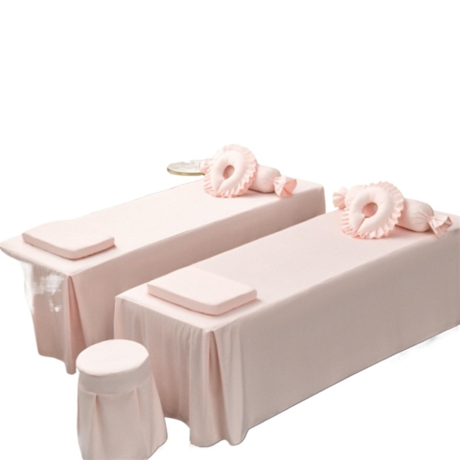 Sabanas camilla masaje 1 pieza de faldón de cama sólido for salón de belleza, antideslizante, for mesa de masajes, spa, cubrecama, funda de cama agradable for la piel con orificio(Pink,185x70CM)
