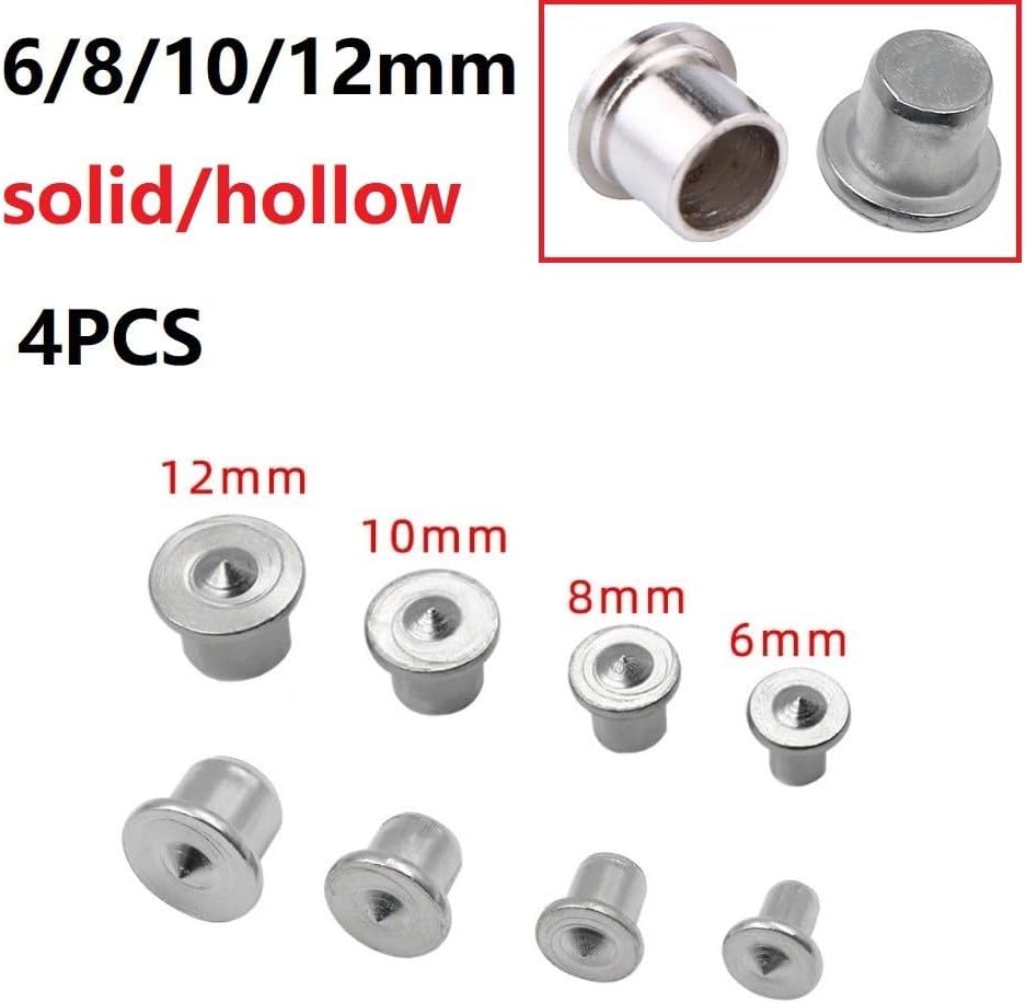 Steel Dowel Center Point Set for Woodworking – 4-Piece Chrome-Plated Hardwood Dowel Alignment Tool with 6mm, 8mm, 10mm, 12mm Center Pins, Tenon Joint Marker(solid 8mm)