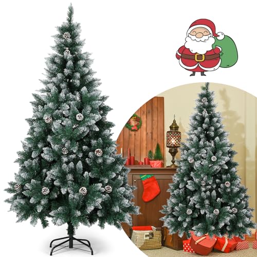 Árbol de Navidad Artificial de 180 cm, Árbol de Navidad Automático con Piñas...