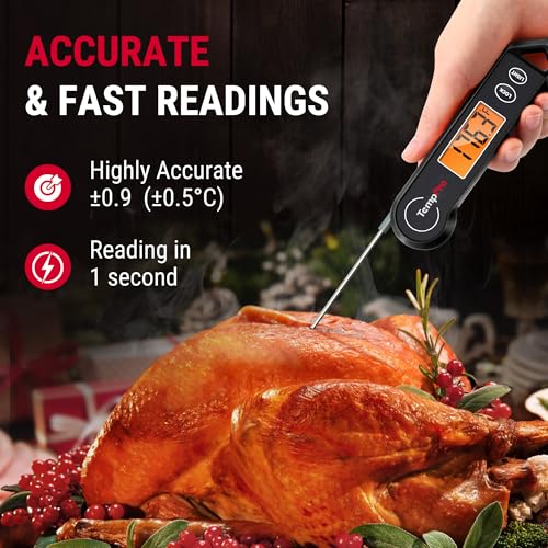 Image of TempPro TP19H Waterproof Digital Meat Thermometer with Ambidextrous Backlit and Motion Sensing Cooking Food Thermometer for BBQ Grill Smoker Oil Fry Candy Thermometer (Previously ThermoPro)