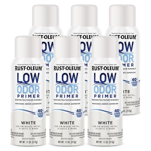 Image of Rust-Oleum Low Odor Spray Primer, 11 oz, Flat White, 6 Pack