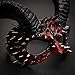 Devil Horns Demon Scary Masquerade Mask for Men Halloween Cosplay Ram Horns Voodoo Masks Headpiece Halloween (Spiked Red and Black Devil Ram Horns)