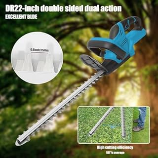 Taille-haie sans fil pour Makita 21V, sécateur, taille-haie manuel, taille-haie électrique sans fil avec batterie, taille-haie sans fil professionnel pour l'entretien des parcs et jardins (15000mAh*2)