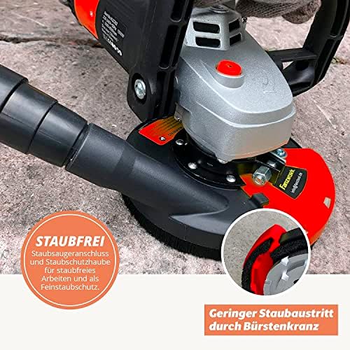 Bild 4 - FANZWORK Betonschleifer Betonfräse Sanierungsfräse Set mit Diamantschleiftopf und Absaughaube, mit Drehzahlregelung (1500W/125mm+)