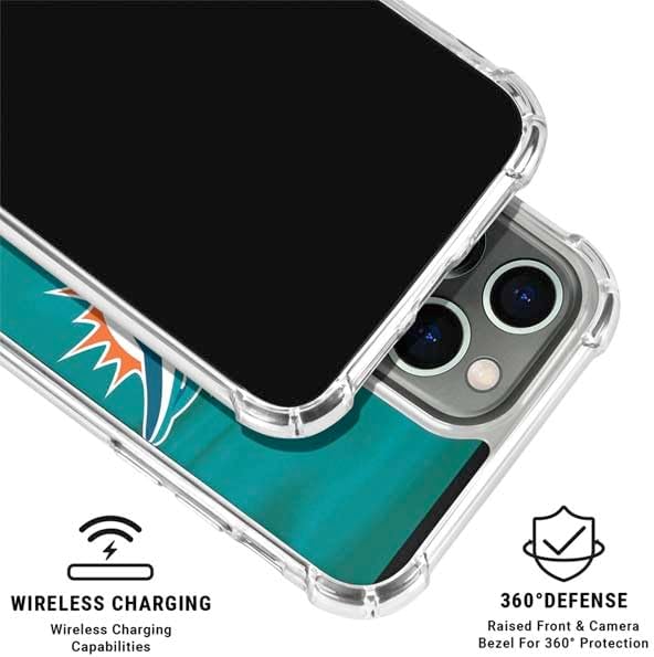 Skinit Clear Phone Case Compatible with iPhone 15 Pro Max - Officially Licensed NFL Miami Dolphins Design