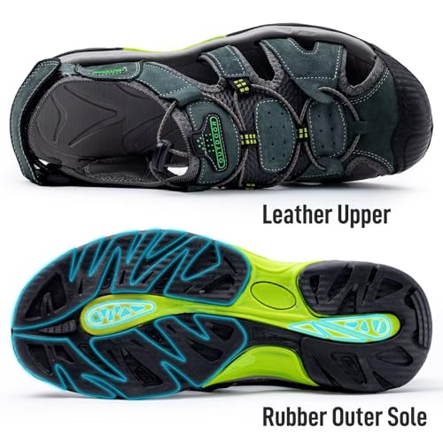 Arkbird Men's Sandals, Closed Toe Leather Fisherman Outdoor Hiking Sport Shoes Summer4