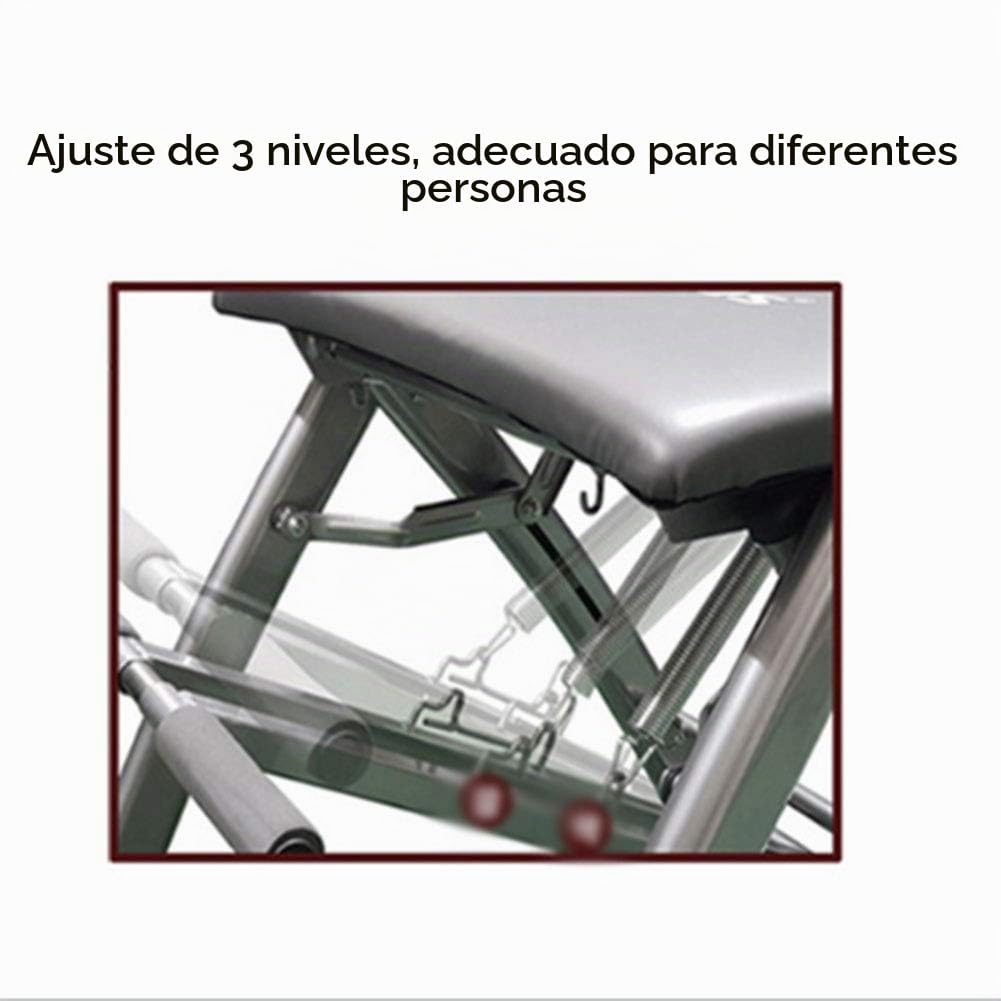 Silla De Ayuda para Yoga Pilates, Banco De Ejercicio Plegable Ajustable para El Hogar Ejercicios De Fitness Multifunción Taburete De Construcción De Fuerza
