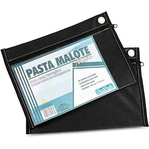 MALOTE A5 COSTURADO CORINO PRETO (280MM X 190MM), Plast Park, 2426, PRETO, Pacote com 2 unidades