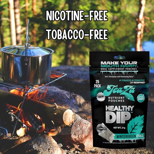 Image of TeaZa Herbal Energy Pouch - Tobacco Alternative - Nicotine Free (Wintergreen Chill, 2 Bags)