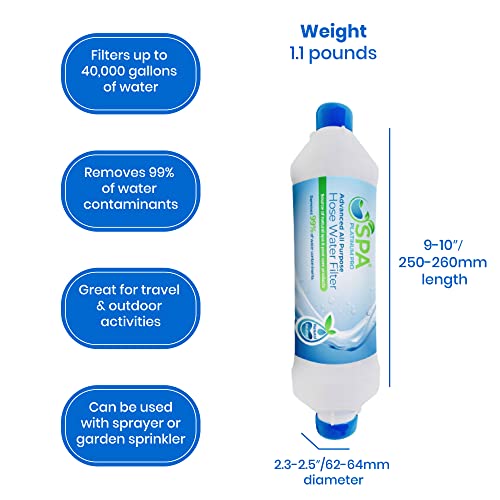 Image of Spa Platinum Pro All Purpose Hose Water Filter for Pools, Spas, and RVs | High Performance Water Filtration System | Filters Up to 40,000 Gallons for Clean and Safe Water Use