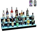 Picture of MESAlLUP Acrylic 40 Inch 3 Tier LED Liquor Bottle Display Shelf, Lighted Bar Shelves with APP or Remote Control, Mulit Color Lighting for Home Mini Bars Decor, Restaurants & Party Use