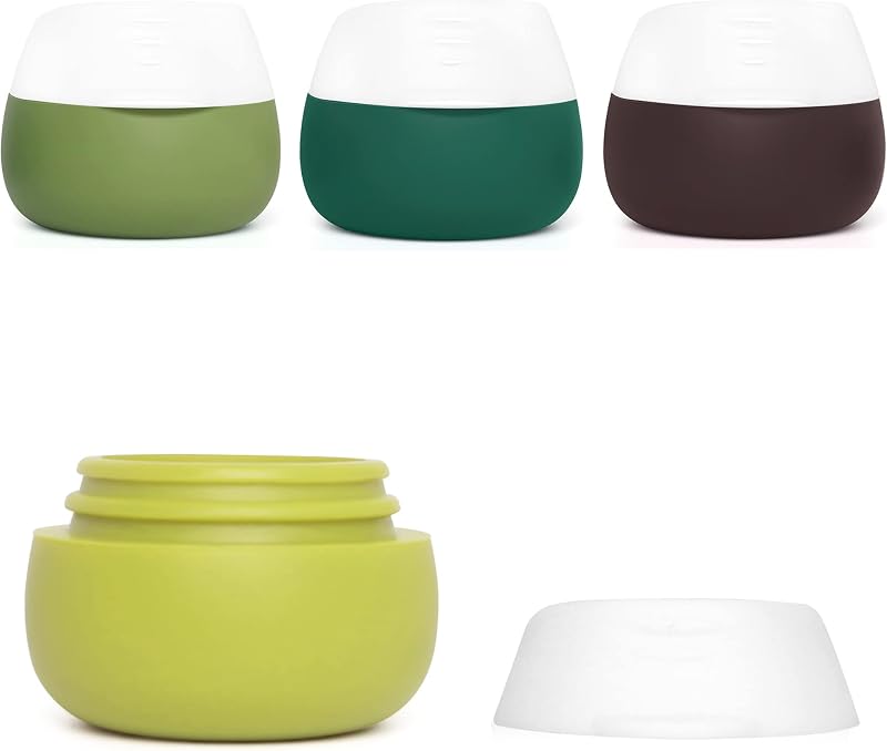 Frascos Recarregáveis de Silicone Gemice para Viagem, Verde, Pacote com 4