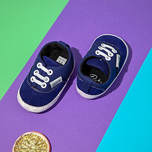 Image of Infant Baby Boys Girls Canvas Sneaker Toddler Slip On Anti Skid Newborn First Walkers Candy Shoes for 0-18 Months