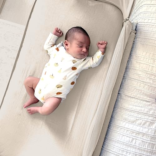 Image of Newton Baby Bassinet Fitted Sheet 2-Pack, Breathable Muslin - Sandstone