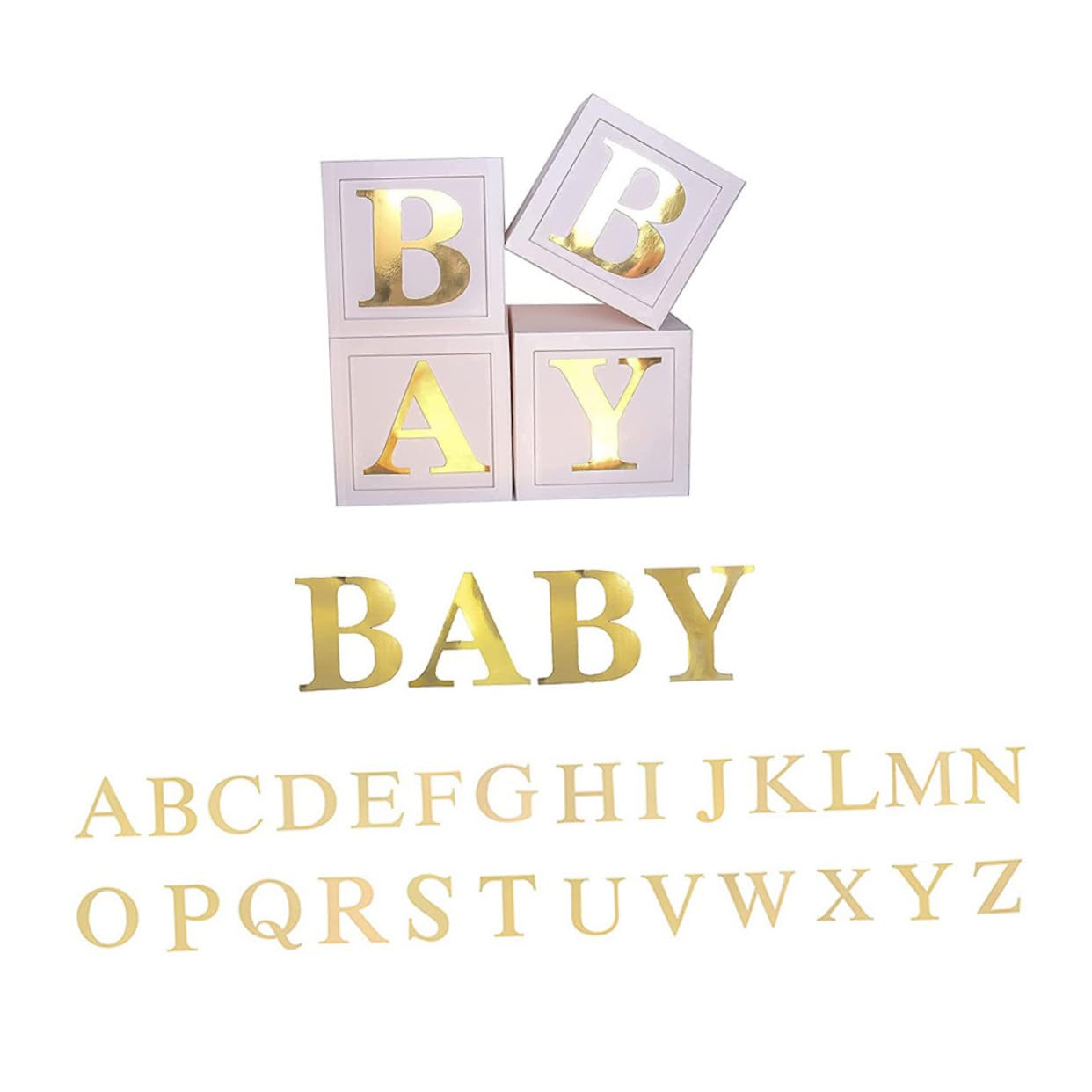 Caja de Globos para Baby Shower, 1 Juego de Papel, Blanco Verde