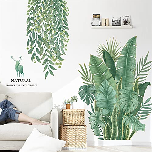 Vinilo decorativo de hoja tropical colgante verde miniatura 2