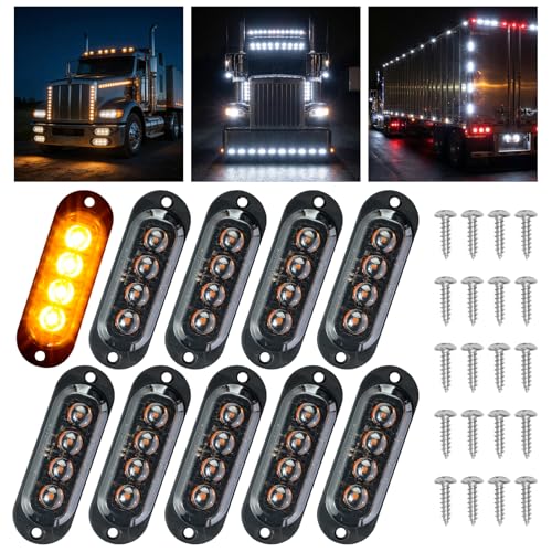 【Tecnologia LED ad alta visibilità】Le nostre luci di ingombro offrono un'illuminazione potente e uniforme che non provoca abbagliamento. Aumentano notevolmente la visibilità del veicolo al crepuscolo, di notte, in caso di pioggia o nebbia