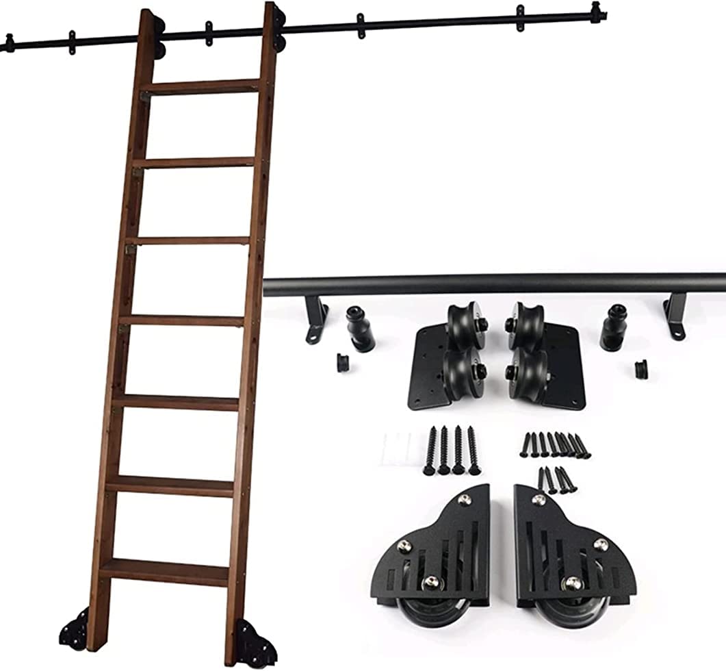 Kit de rail pour échelle de bibliothèque roulante pour aménager un grand dressing ou un salon