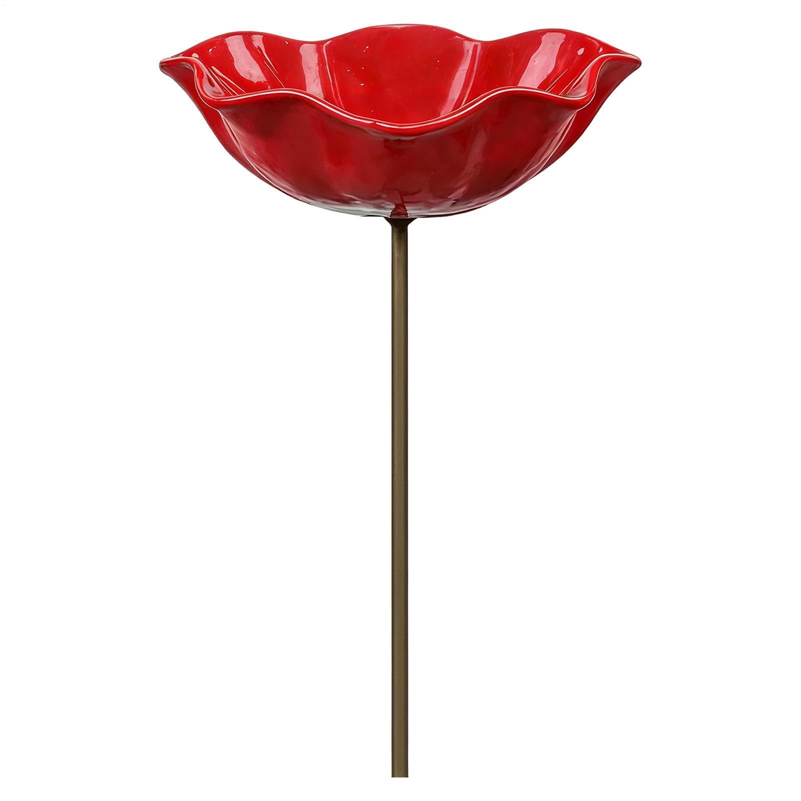 Bird Baths For Outdoors Garden, Handmade Metal Flower Bird Bath & Pollinator Water Station, Bee And Butterfly Watering Station, Birds Bath For Outside, Garden Decor, Gardening Supplies