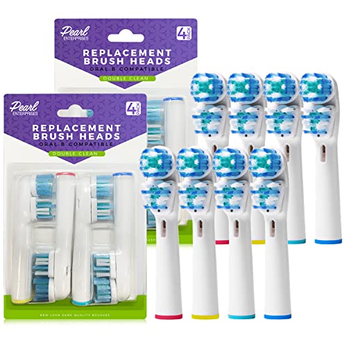 Oral-B Compatible Replacement Toothbrush Heads Double Clean for Oralb Braun Electric Toothbrush Replacement Heads for Oral B Pro 1000 8000 9000 Sonic Adults Kids Vitality Dual (8)