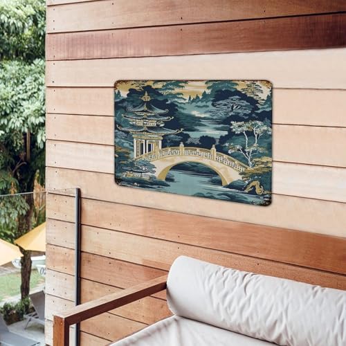 Plaque décorative en métal pour masquer un mur vide avec art asiatique - 4