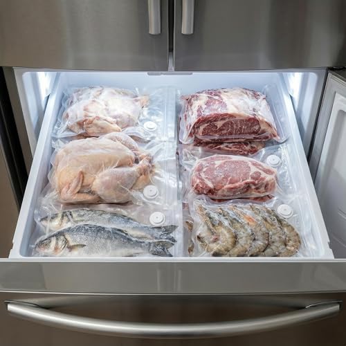 Image of ZKIRON Extra Large Reusable Vacuum Sealer Bags for Food, 20 Pack | 12 x 14 in, BPA-Free, Leakproof Double Zipper, Bulk Food Size, Freezer, Microwave & Sous Vide, Fits Most Vacuum Sealers