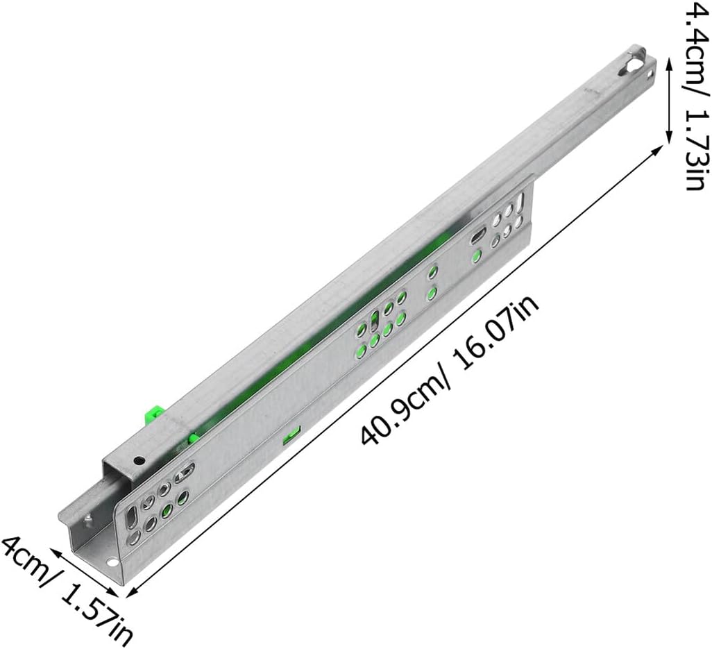 Quiet Close Detachable Drawer Glides Smooth Bearing Sliding Rails Replacement for Household Cabinets Furniture Easy Installation Buffer Rails