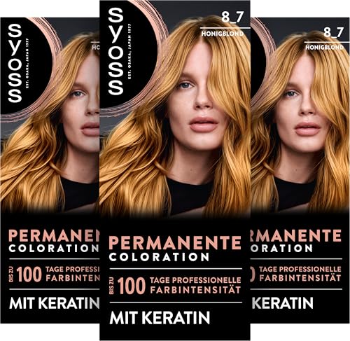 Syoss Coloration 8_7 Honigblond (115 ml), permanente Haarfarbe – Ansicht 1