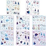 8 x 2 Pcs Pegatinas de Frozen, Pegatinas de Elsa Frozen, Reina Hielo Pegatinas Infantiles de Para Decor Fiesta Para Niños, para Botellas de Agua, Vaso, Equipaje, Monopatín, Guitarra, Ordenador Portáti