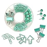 65 PCS Office Stationery Supplies Set Desk Accessories Organizer Set,Push Pins, Paper Clips, Binder Clips for Desk Decoration