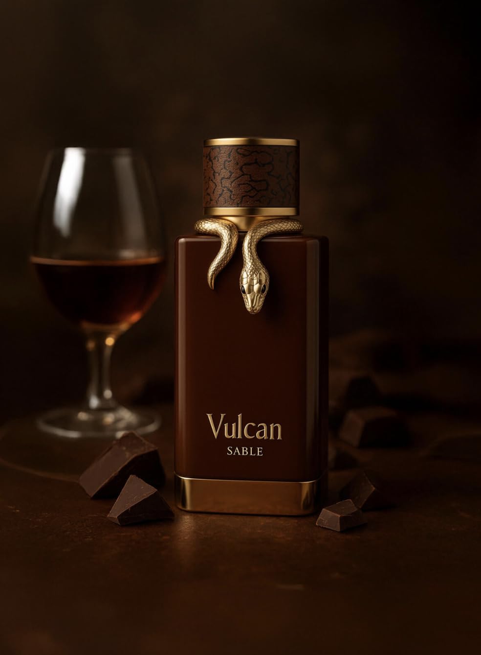 Profumo Vulcan Sable Eau de Parfum 100 ml, Profumo Arabo Unisex a Lunga Durata, Include Atomizzatore Ricaricabile 5ML, Fragranza Orientale e Legnosa con Note di Whisky, Cacao e Vaniglia (Vulcan Sable)