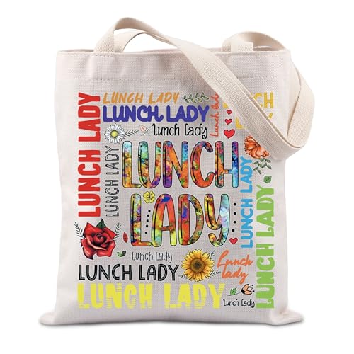 TIIMG Lunch Lady Gift Lunch Lady Definition Cafeteria Staff Gift School Lunch Lady Appreciation Handbag Bag, Lunch Lady Tote, big