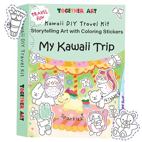 Kit d'autocollants à colorier Together Art My Kawaii Trip pour enfants de 4 à 10 ans