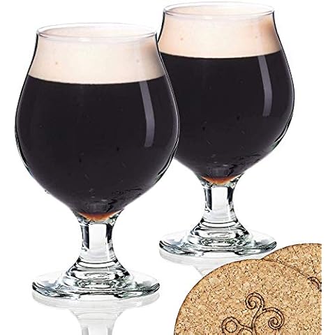 ECODESIGN-US Beer Glasses Belgian Style Tulip - 16 oz - Set of 2 Cover