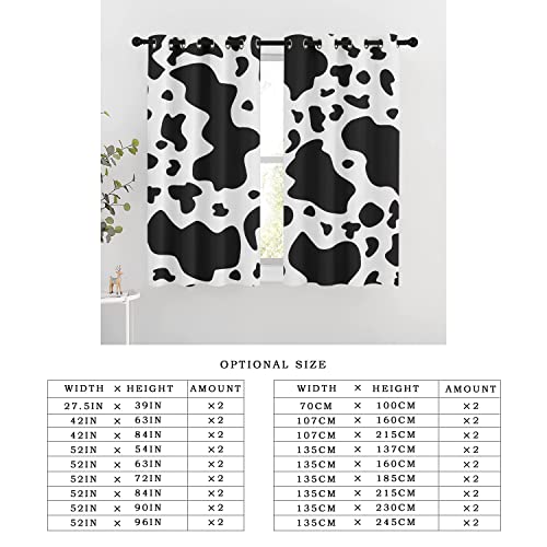 Colorsum 2 Panels Bedroom Blackout Curtains With Grommets Animal Cow Print Curtains Thermal Insulated Darkening Curtain Panels For Bedroom Living Room 52" W X63 L X2 #TOP5