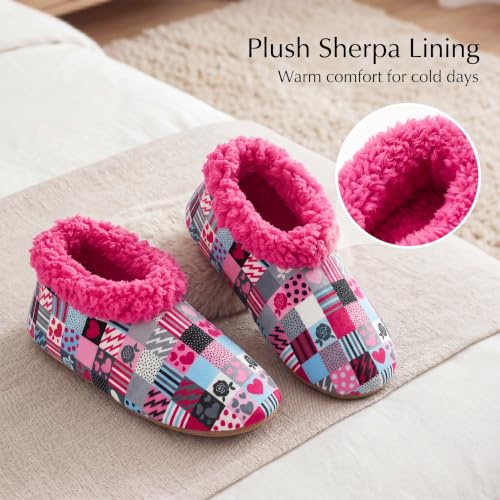 Image of The Metluks Womens Slippers Indoor Soft Sole Slipper Socks | Fuzzy sherpa lining, warm winter comfort, non slip grippers, flexible feel, washable, cozy home wear