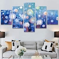 SIGNWIN 5 Panel Canvas Wall Art Modern Art Bohemian Bouquet Colorful Cool Floral Group Multicolor Photography Realism for Home Decorations Ready to Hang - 60