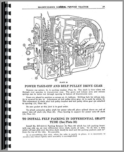 Service Manual Massey Harris GP 4WD Tractor      Plastic Comb