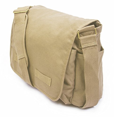 Image of Sweetbriar Classic Vintage Messenger Bag - Original Heavyweight Cotton Canvas Shoulder Bag with Upgraded Features