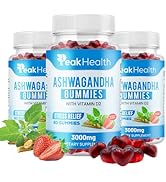 Ashwagandha &amp; Vitamin D Gummies - Stress Relief, Relaxation &amp; Well-Being - Vegan, Plant-Based, Gl...