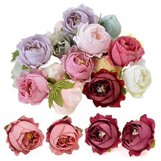Mini Flores De Seda Flores Artificiales 40 Pcs Mini Flores Artificiales Cabezas De Flores Artificiales De Seda Decoración Para Manualidades Diy,Corona Nupcial,Ramos De Boda,Fiesta,Decoración Del Hogar