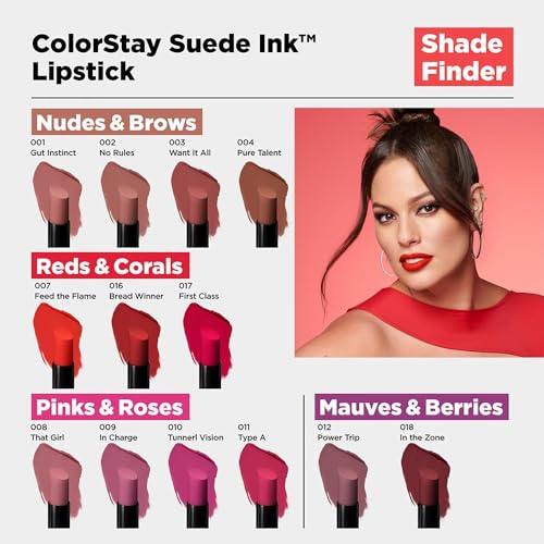 Image of REVLON ColorStay Suede INK Lipstick, Waterproof, Longwear, Transfer proof, Antioxidant-rich Vitamin E, With Vegan Formula made without parabens, Tunnel Vision - 010