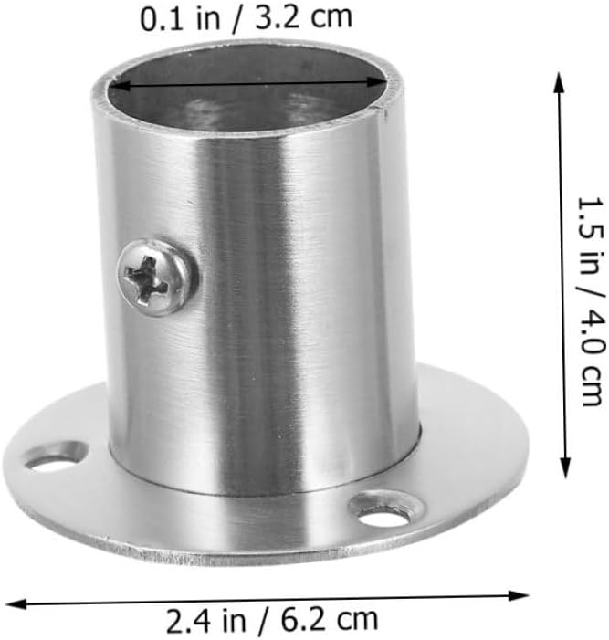 ULTECHNOVO 2Pcs Stainless Steel Closet Rod Bracket Elegant Wardrobe Rod Holders for Shower Curtain and Clothes Rustproof Design with Easy Installation Support for Home Use