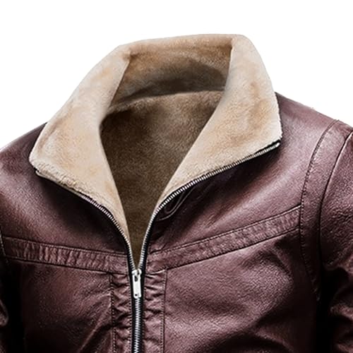 Chaqueta para hombre con forro polar y cuero sintético miniatura 2