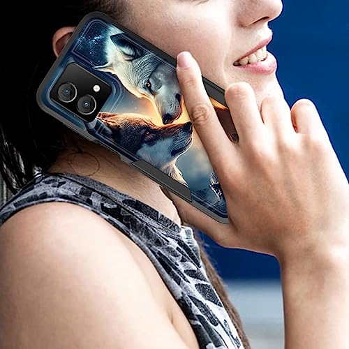 CICPLKSE for Moto G Stylus 5G 2023 Case,Dual Layer Heavy Duty Hybrid Shockproof Hard PC Soft Silicone TPU Bumper Protective Cover Case for Motorola Moto G Stylus 5G 2023,Two Wolves - image 7