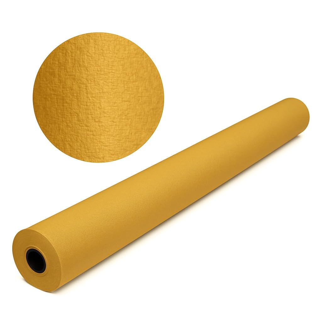 Tezraftaar® Paper Banquet Roll Embossed Design 8m x 1.2m Gold Disposable Banqueting Roll Table Cover Clothes for Christmas Catering Supply Wedding Birthday