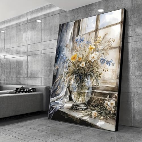 Tableau fleurs sauvages grand format pour habiller un grand mur vide