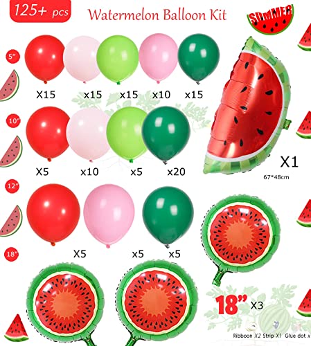 Summer Fruit Watermelon Party Decorations Balloon Arch Garland Kit Red Green Pink With Watermelon Mylar Balloons For One In A Melon Theme Coco Melon Birthday Party Decorations #TOP6